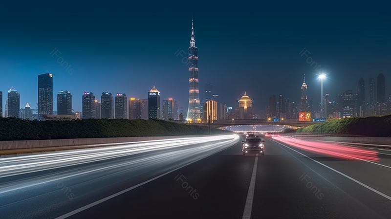 城市夜景灯光路面行驶的汽车,高清,摄影图,摄影图片,图片大全,摄影图免费下载